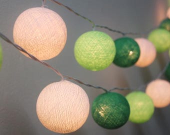 Globe String Fairy Lights: Green Tone Hanging Decor