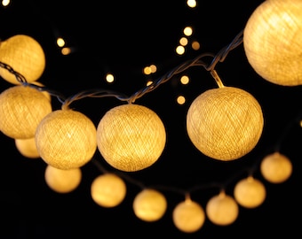 Cotton Ball String Lights: Wedding & Home Decor