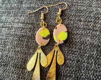Poly clay and brass dangles