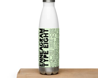 Type 8 Insulated water bottle for Enneagram Type Eight personality, The Protector, Pop Psychology, Typology Present