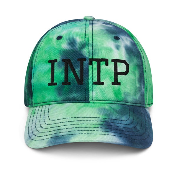 Embroidered Tie dye hat for INTP personality types, Four color combos for MBTI fans