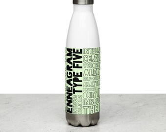 Type Five Enneagram Insulated Stainless Steel Water Bottle, The Investigator Personality, Typology Present