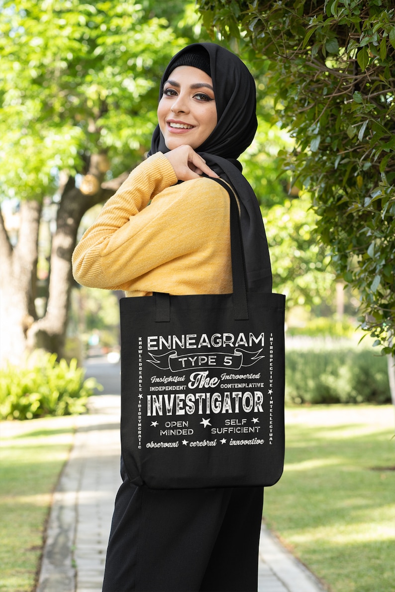 Cool Black Tote bag with Distressed Design for Enneagram Type 5 Folks The Investigator