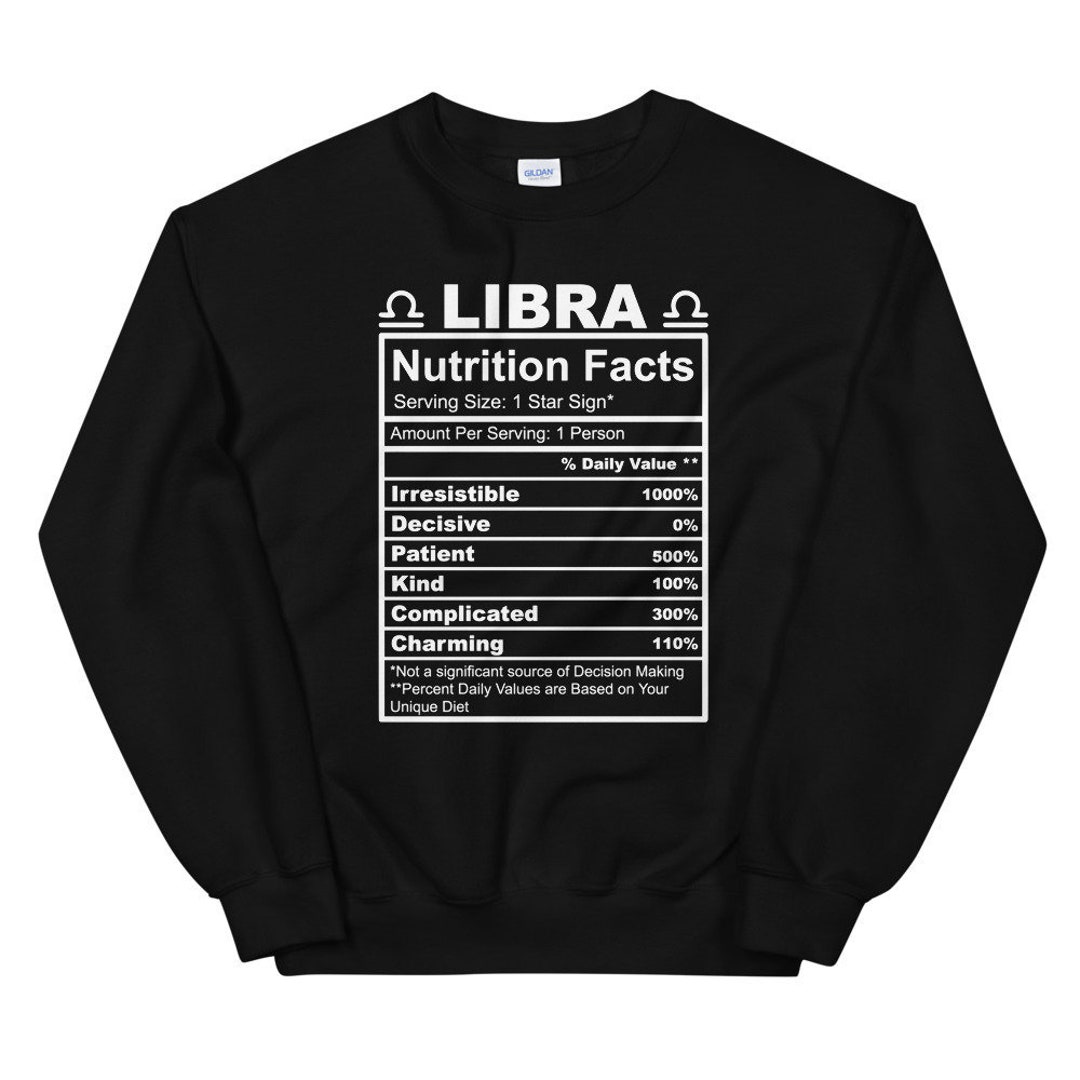 Buy Libra Zodiac Sign Crewneck Shirt Funny Zodiac Nutrition Chart Online in India - Etsy Buy Libra Zodiac Sign Crewneck Shirt Funny Zodiac Nutrition Chart Online in India - Etsy