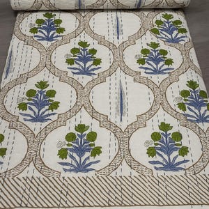 Hand Block Printed Cotton Quilts | Multiple Patterns | Reversible Jaipuri Bedspread | Lightweight Bedding Throw Blanket