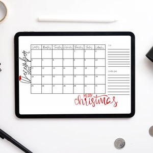 Calendar template, digital calendar, printable calendar, iPad planner, iPad calendar