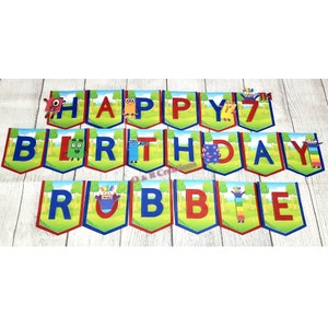 Numberblocks banner, numberblocks party, birthday banner