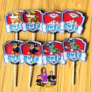 Paw cake toppers, paw patrol cake topper, paw toppers, paw patrol birthday