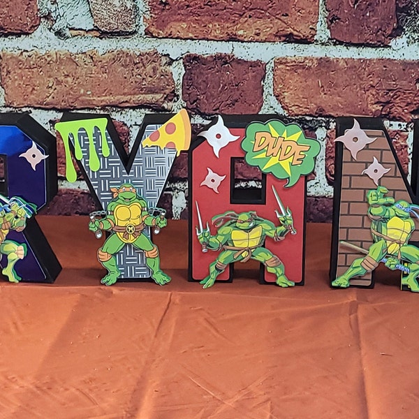 Ninja Turtles Inspired 3D letters. Mutant mayhem letters. Custom 3D letters