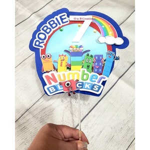 Numberblocks cake topper, shaker cake topper, cake topper.