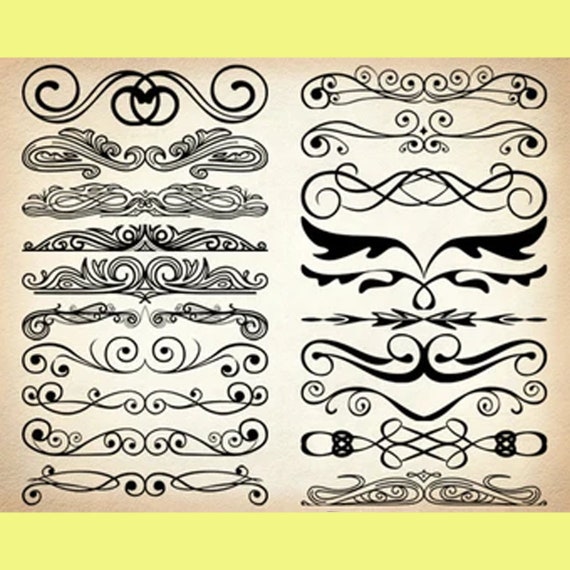 Text Dividers Ornate Digital Clipart Vintage Clip Art Page Etsy