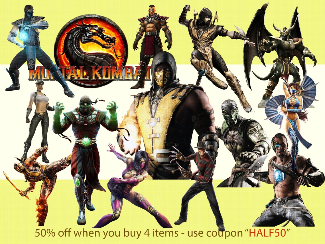 Mortal Kombat Clipart PNG Kombat Digital Graphic Image Mortal Clip Art