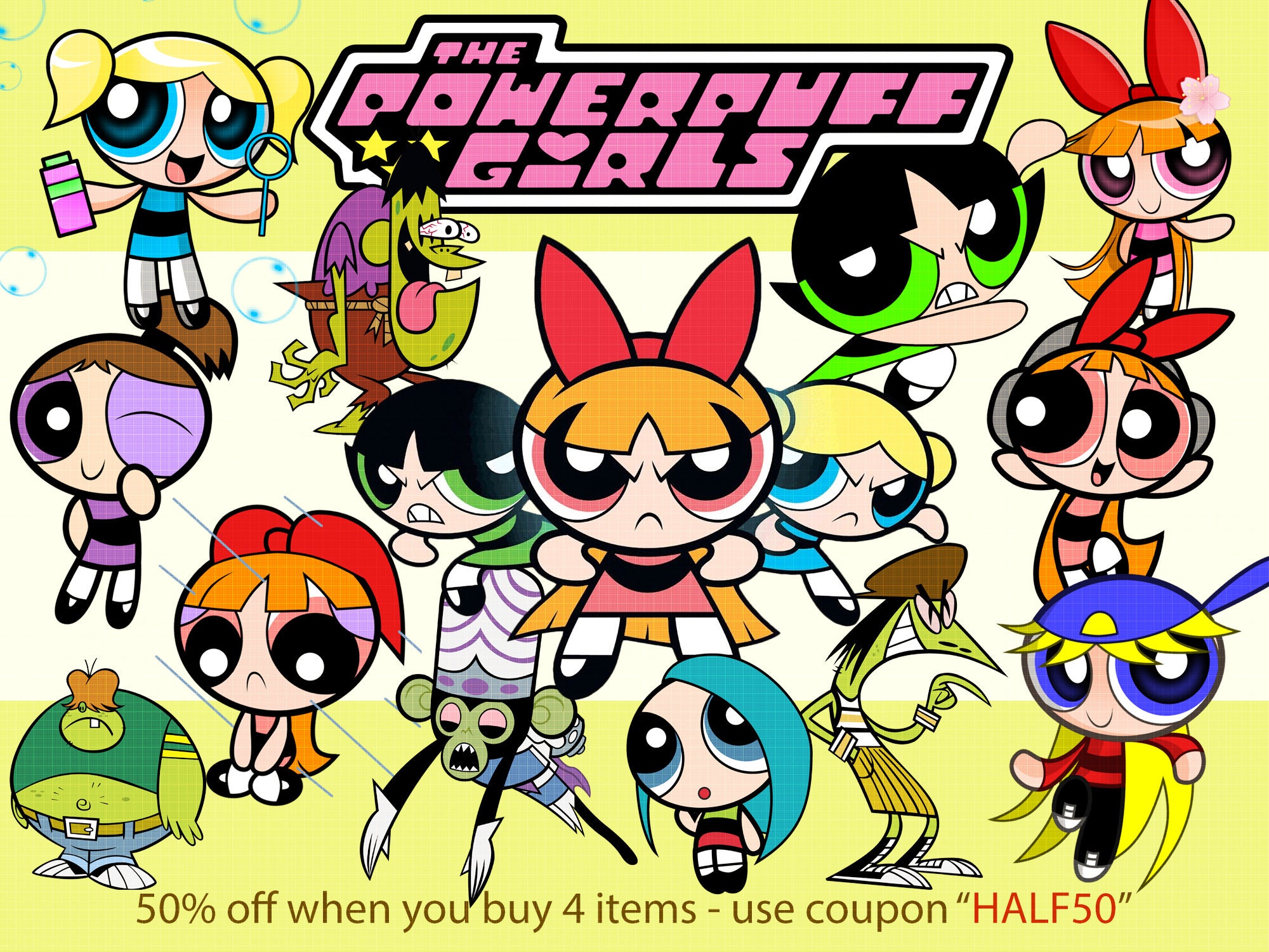 Powerpuff Girls Clipart PNG Digital Graphic Image Powerpuff Girls Clip ...