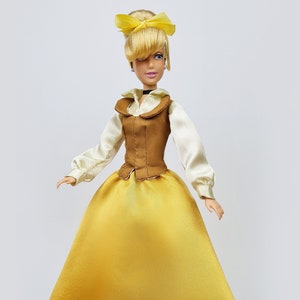 Von Cinderella 3 inspiriertes Gold Outfit - für 11,5 zoll / 30 cm Puppen ( Disney Princess Classic Dolls ) - Cinderella A Twist in Time Puppenkleid