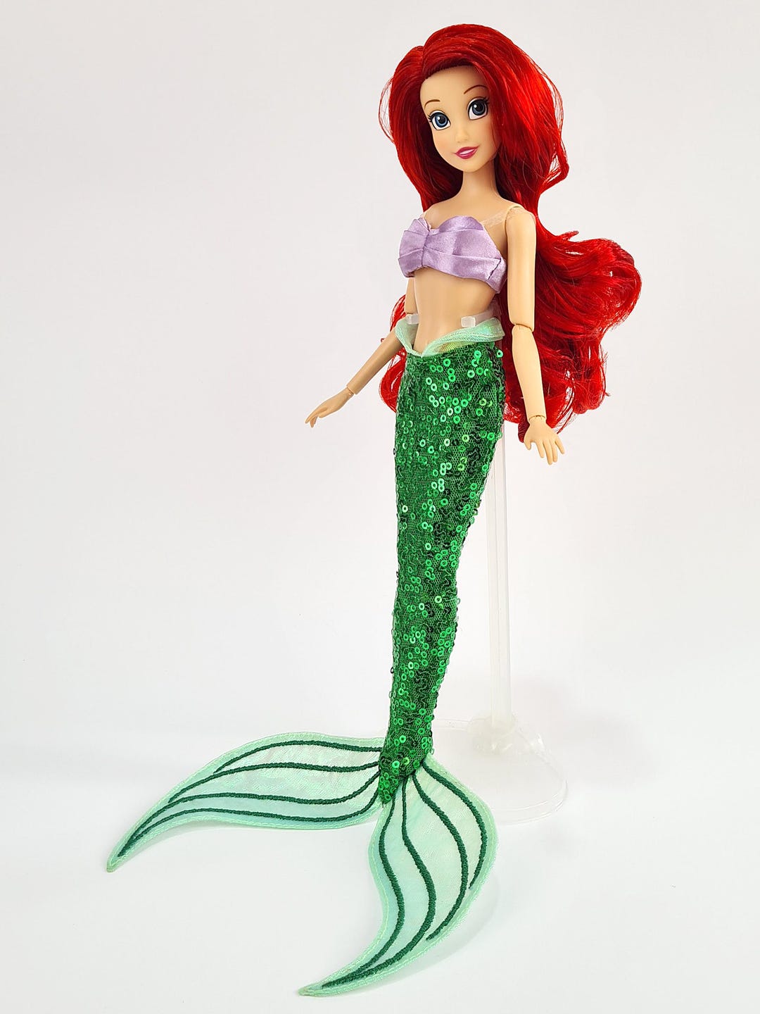 Princess Ariel Mermaid Green Sequin Tail Doll Outfit for Inches 30  Cm Dolls (disney Princess Classic Dolls) With Pointed Toes