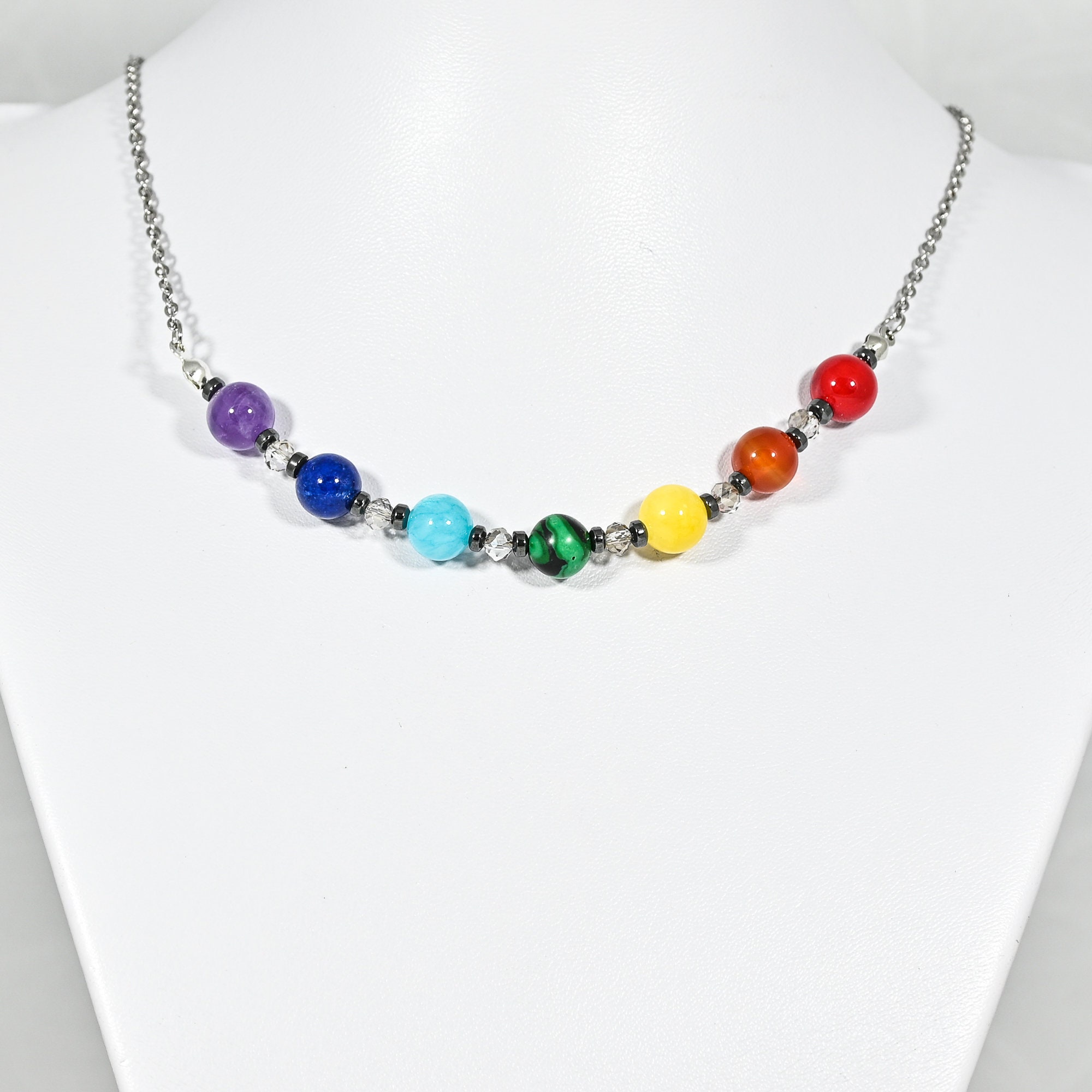 Chakra Necklace 7 Healing Crystals 