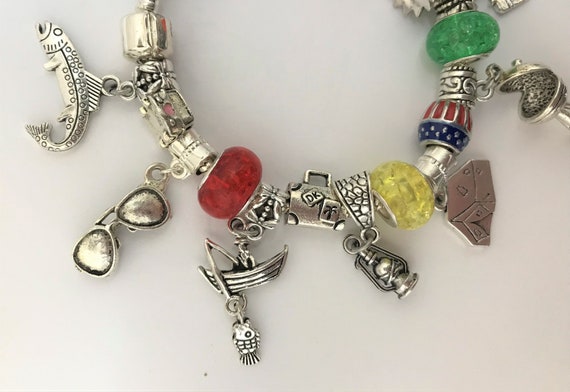 Glamping Bracelet. RV Road Trip Charm Bracelet. Camping 