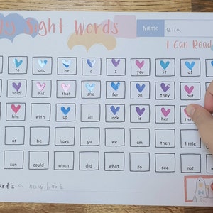 Sight Words Printable Dolch Word List 220 Reward Chart Sticker Chart