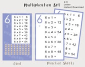 Multiplication Cards and Practice Sheets | Printable Skip Counting Practice | Homeschool Math Activity | Early Math Skills