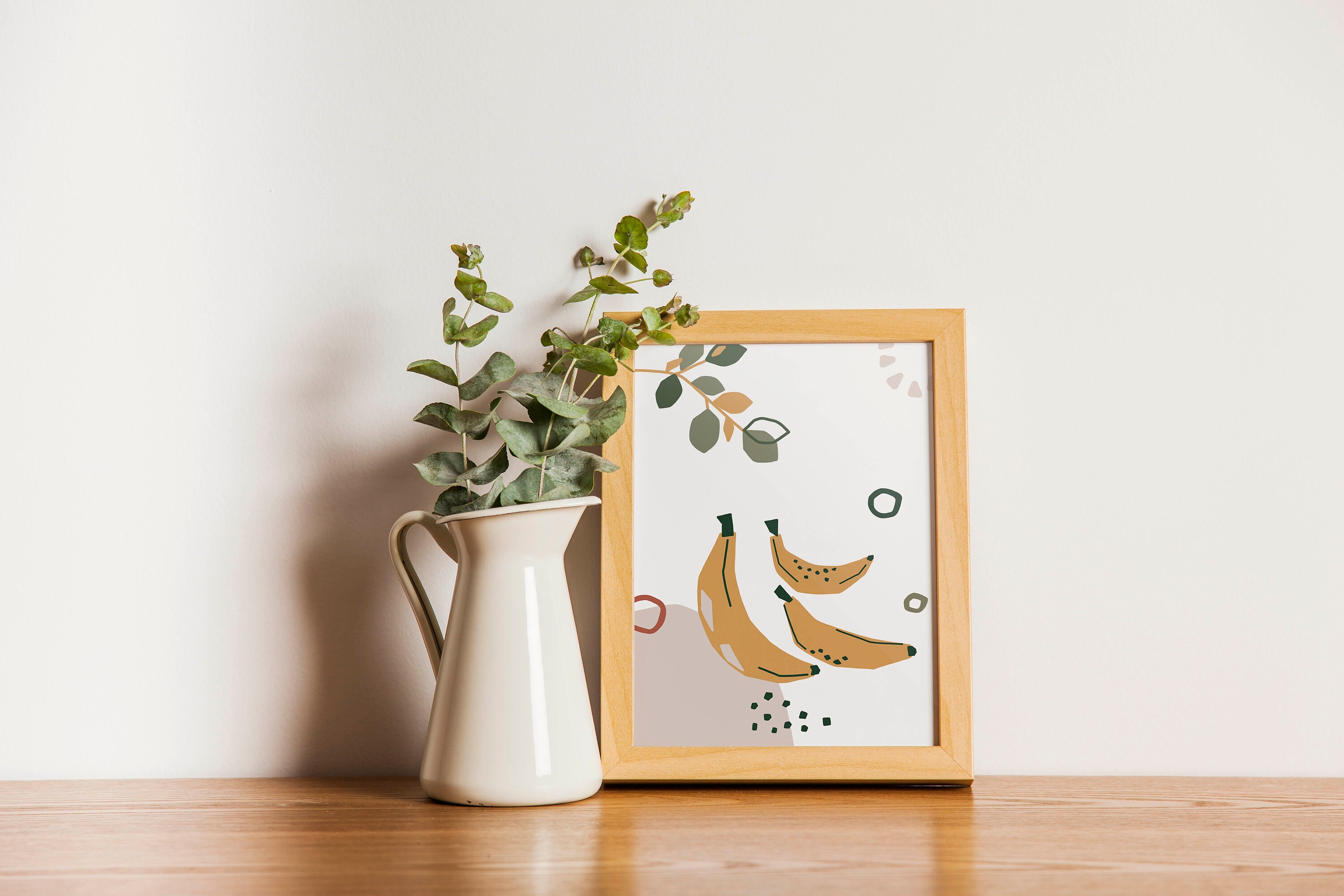 Abstract Banana Wall Art Printable Food Art Kitchen Decor Modern Home