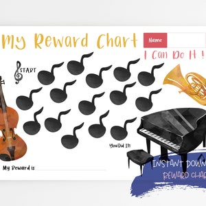 Instrument Reward Chart for KIDS Printable Reward Chart Music ...