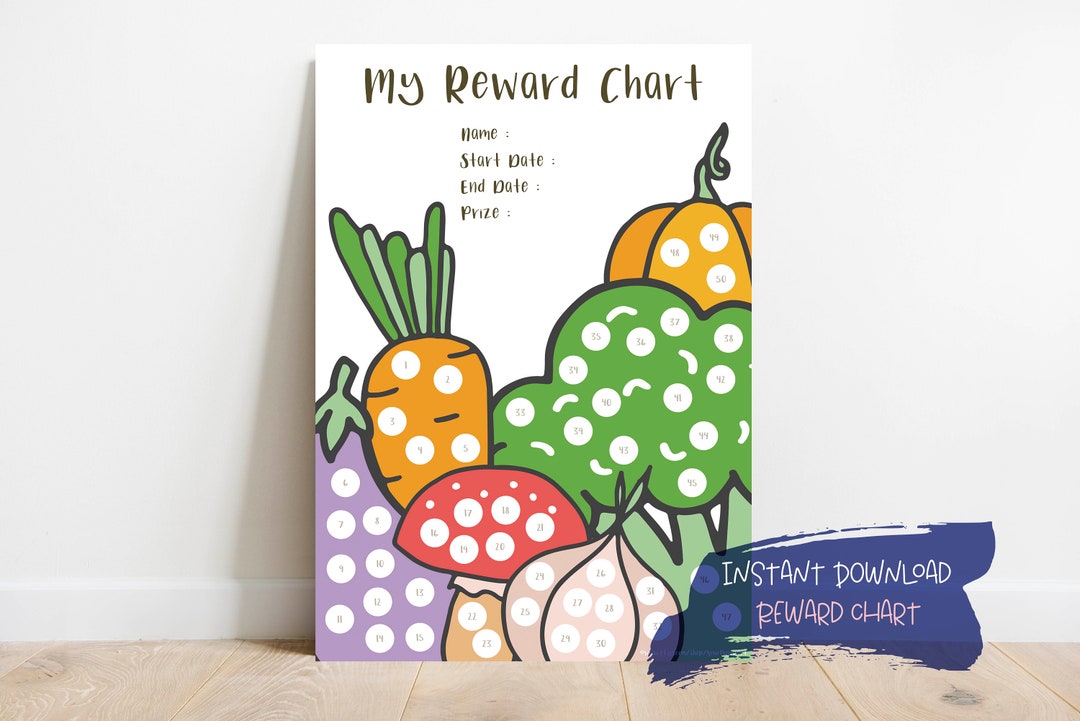 Healthy Eating Reward Chart | Vegetable Sticker Chart | Meal Chart ...
