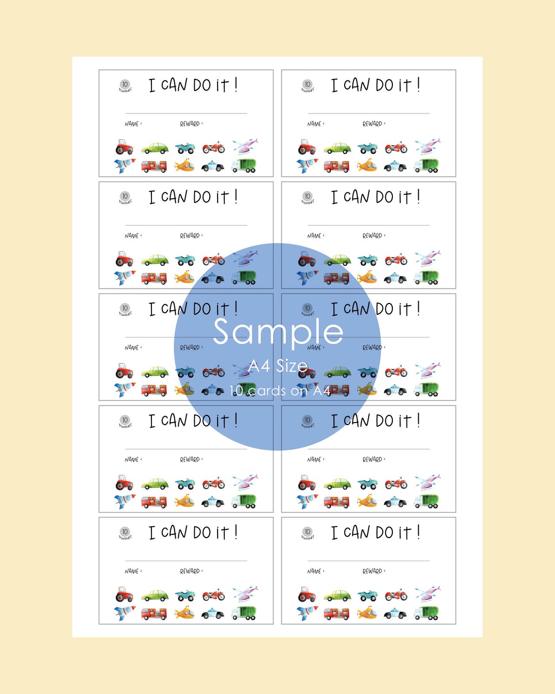 10 Punch Reward Card Printable Good Behavior Punch Card Punch Cards for Kids Chores Punch Card ...
