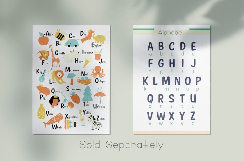Alphabet Poster | Printable Alphabet Wall Art | Kids Wall Art | ABC ...
