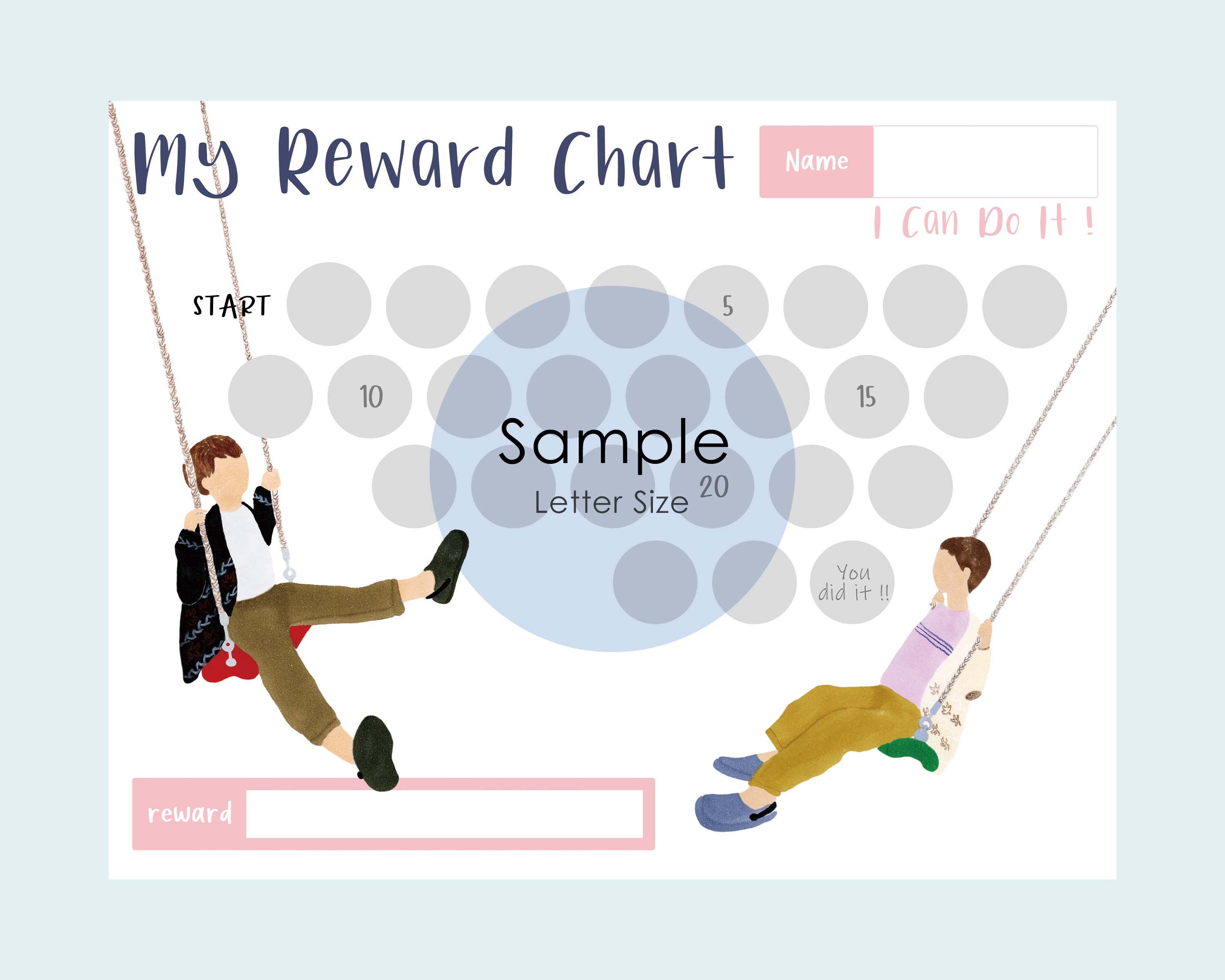 Swing Reward Chart Printable Reward Chart Reward Chart for - Etsy
