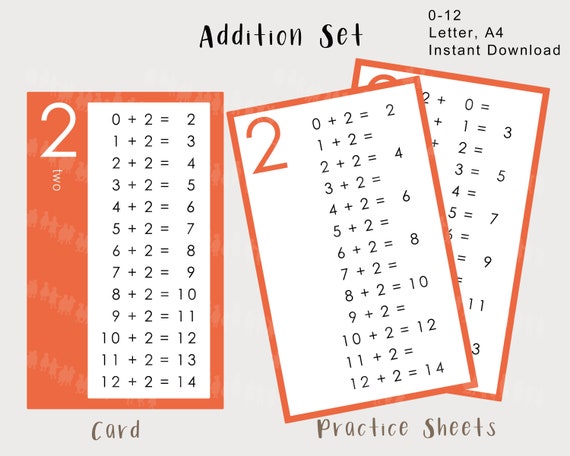 Buy Montessori Addition Chart Addition Practice Worksheet Online in India -  Etsy