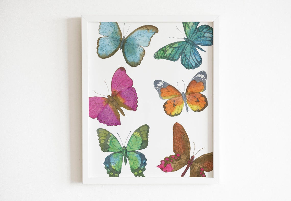 Butterfly Wall Art Printable Butterfly Wall Decor | Etsy