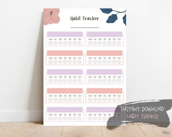 Printable Habit Tracker | Habit Tracker Bullet Journal | Daily Habit Tracker | Routine Tracking Habits | Habit Planner | Instant Download