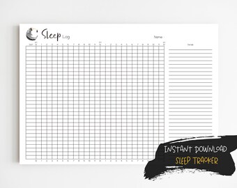 Sleep Log | Printable Sleep Tracker | Sleep Log for Kids | Templates Download | A4, Letter Size