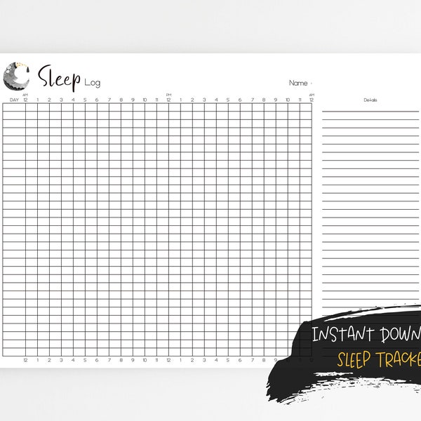 Sleep Log | Printable Sleep Tracker | Sleep Log for Kids | Templates Download | A4, Letter Size