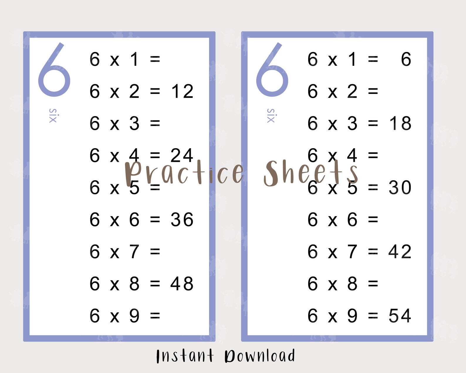 Multiplication Cards and Practice Sheets Printable Skip - Etsy