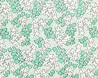 Cranston Print Works, A VIP Print, White and Green Floral Quilting Cotton, Reproduction Print Fabric, Vintage Floral Cotton, 1930s Repro
