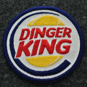 Dinger King, Baseball, Iron On Patch, Fan Gear, Baseball Patch, Sports Gifts, Morale Patch, Dinger, Travel Ball, Little League, Novelty