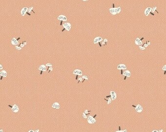 Dreaming of Snow, Rebecca Jones, Clothworks, Tossed White Mushrooms, Mushroom Print Quilting Cotton, Rare Print