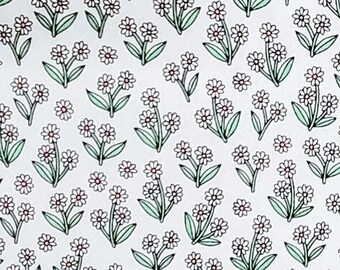 Sale Fabric, Delphine Fabric, Andie Hanna, Robert Kaufman, Daisy Fabric, Light Gray Cotton, Floral Stash Builder, Mini Daisy, Small Floral