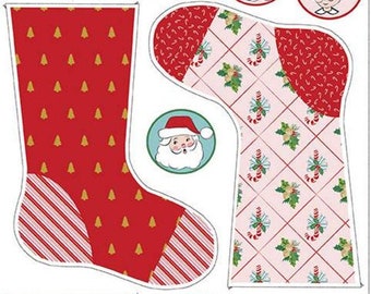 Sale Fabric, Christmas Stocking Pattern, Riley Blake, Easy Sewing Pattern, Christmas Panel, Sewing Kit, Santa Claus Lane, Christmas Decor