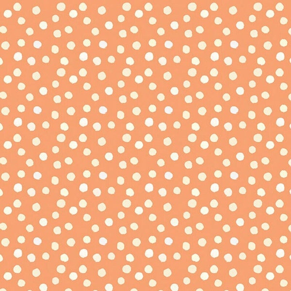 Riley Blake Designs, The Littlest Family's Big Day - Dots Coral, Emily Winfield Martin, Coral and Cream Quilting Cotton, Polka Dot Fabric
