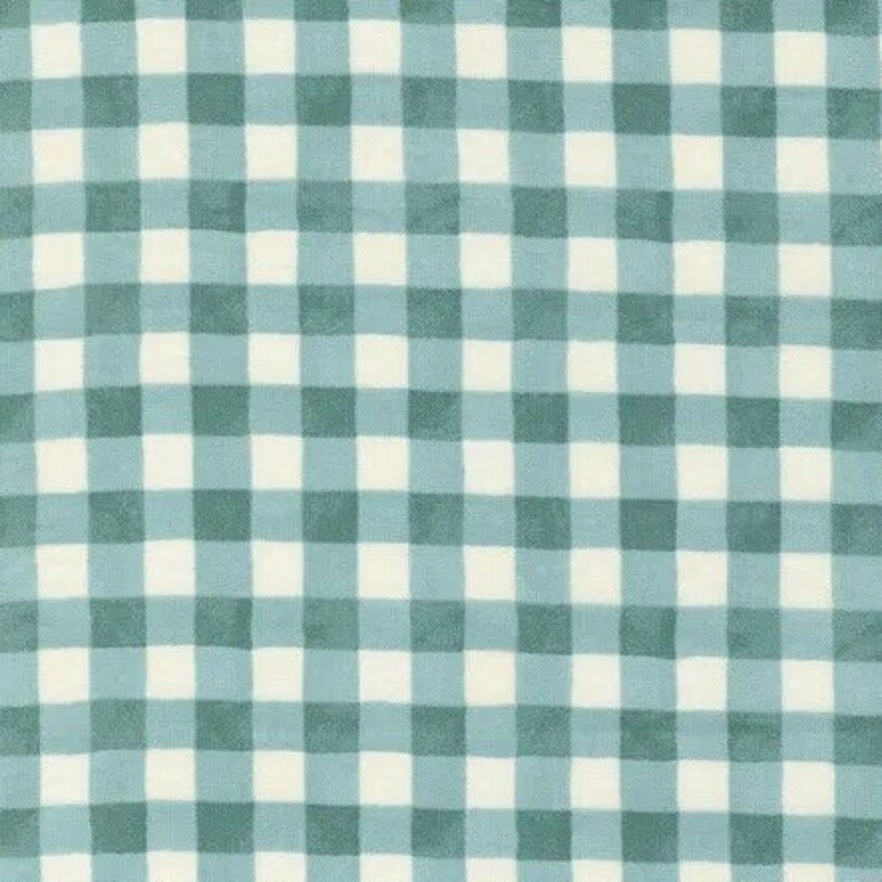 Pode incluir: Um padr&atilde;o vichy azul e branco. O padr&atilde;o &eacute; composto por pequenos quadrados.