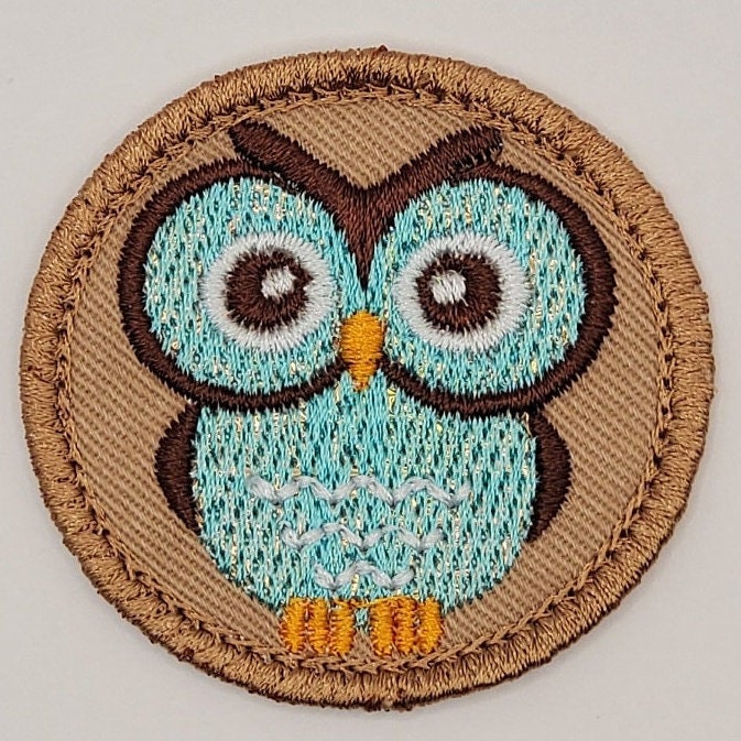Iridescent Owl Patrol Patch, Troop Gift, Cute Gift, Morale Patch, Backpack Patch, Hiking Patch, Embr
