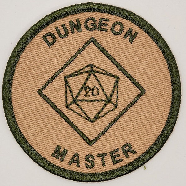 Dungeon Master, SM Leader Gift, Iron On Patch, ASM Leader, Gift, Dungeons and Dragons, Nerd Gift, 20 Sided Dice, SPL Leader