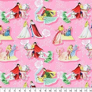 Disney Princess Fabric, Sleeping Beauty Yardage, Vintage Storybook, Toon Studio Vintage, David Textiles, Stash Builder, Princess Aurora image 1