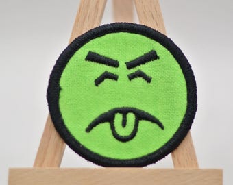 Mr. Yuk Patch, Iron On Patch, Gift, Nerd Gear, Retro, Poison Control, Moriarty, Mr. Yuck, Yuk, PSA, 70&#39;s, 80&#39;s, Safety, PSA, Safety Gear