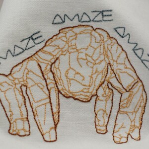 Rocky "Amaze Amaze Amaze" Embroidered Tea Towel - Redwork - Retro - Made in the USA immagine 4