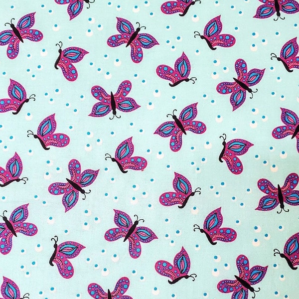 Windham Fabrics, Gypsy Butterfly, Jessica VanDenburgh, Sew Many Creations, Purple Butterfly Cotton, Aqua Fabric, Sale Fabric