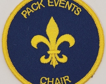 Pack Events Chair Patch, Cub Leader Gift, Iron On Patch, Gift, Morale Patch, Backpack Patch, Hiking Patch, Committee Member Gift