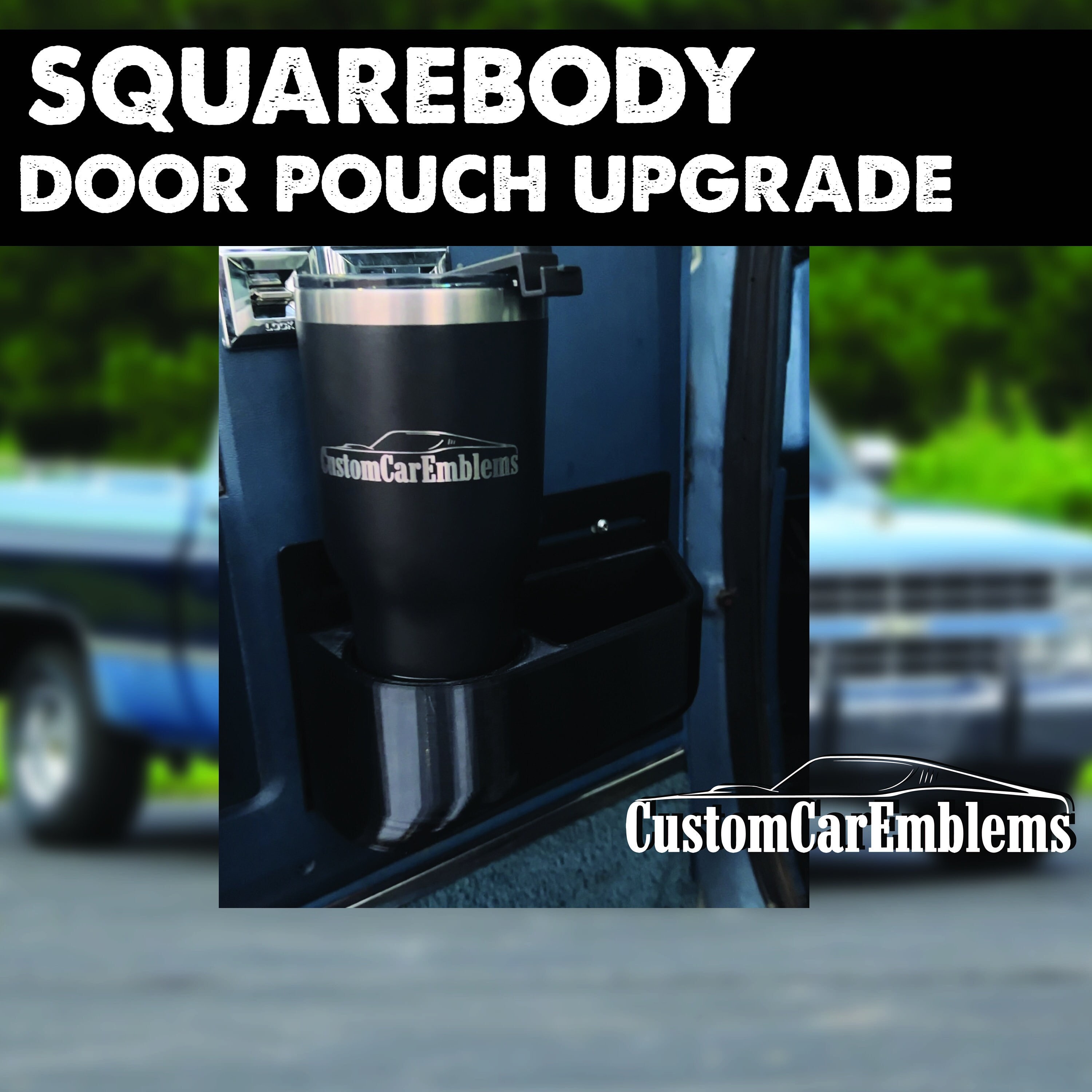 Squarebody Door Pouch Cupholders